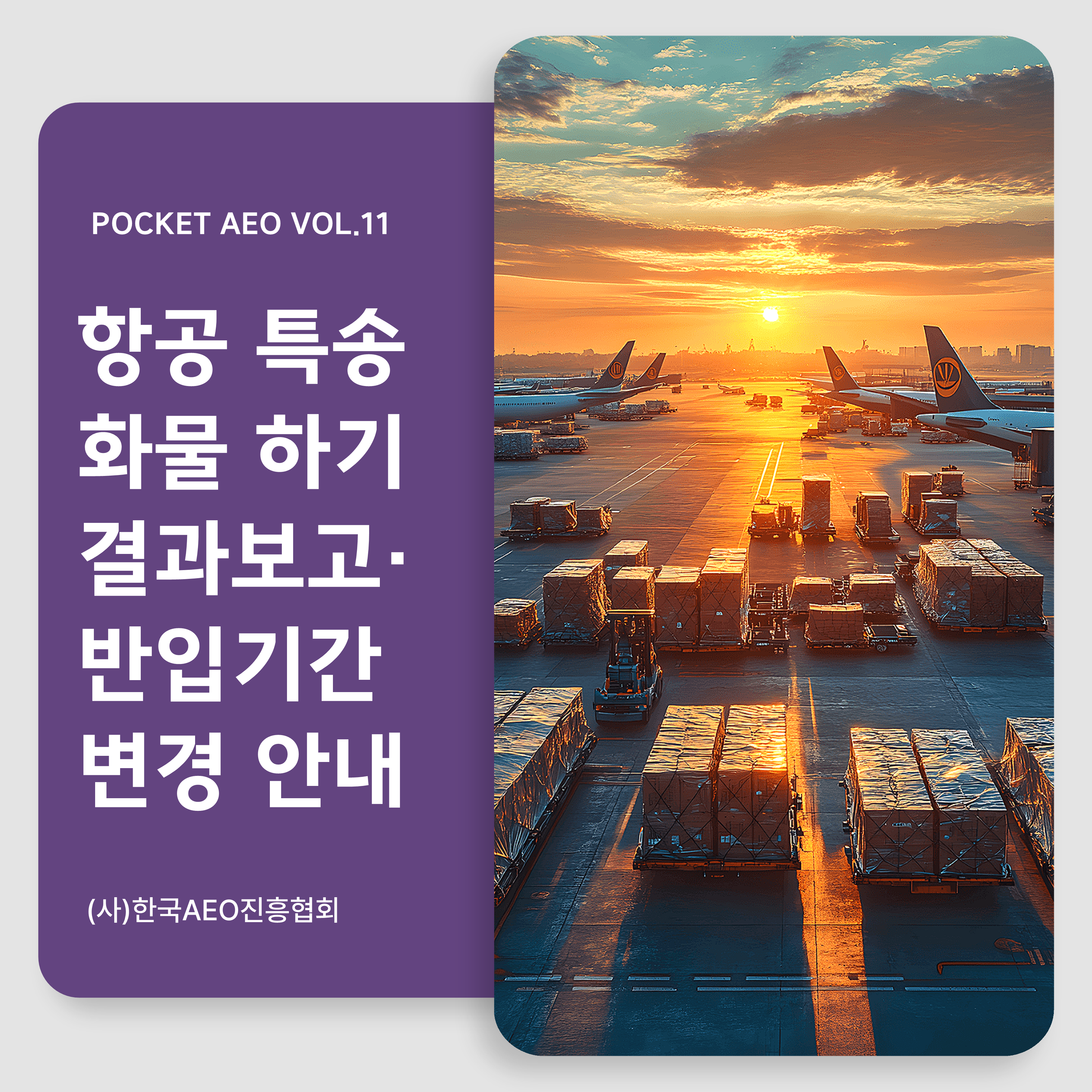 주머니에 쏙, 포켓 AEO Vol.11 - 항공 특송 화물 하기 결과보고·반입기간 변경 안내